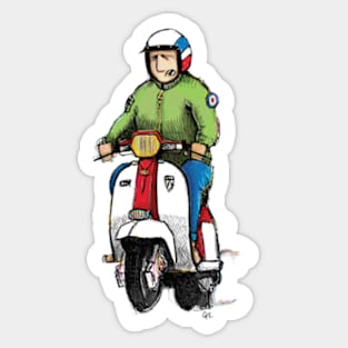 Retro Scooter, Classic Scooter, Scooterist, Scootering, Scooter Rider, Mod Art Sticker